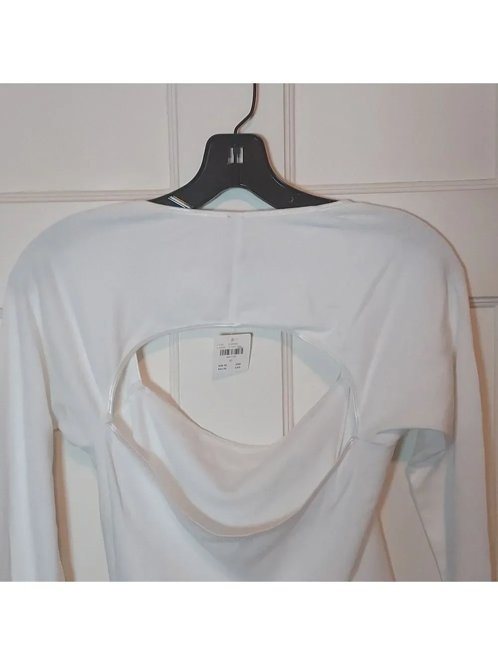 Anthropologie Long Sleeve Knit Crop Top Light Sand